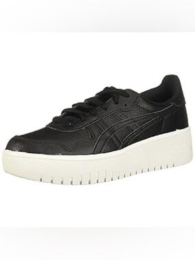 ASICS Women's Black Sneaker with White Platform Sole
